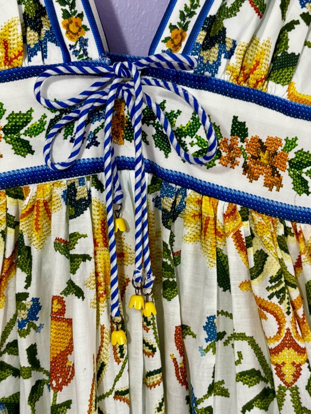 NWT FARM Rio Emily Tapestry Deep V-neck Floral Print Midi Dress SZ SMALL RV $260 - Picture 9 of 16